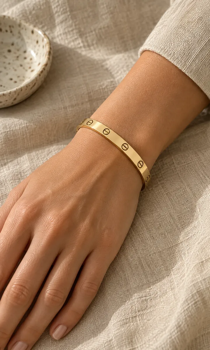 Gold cuff bangle — jewelry